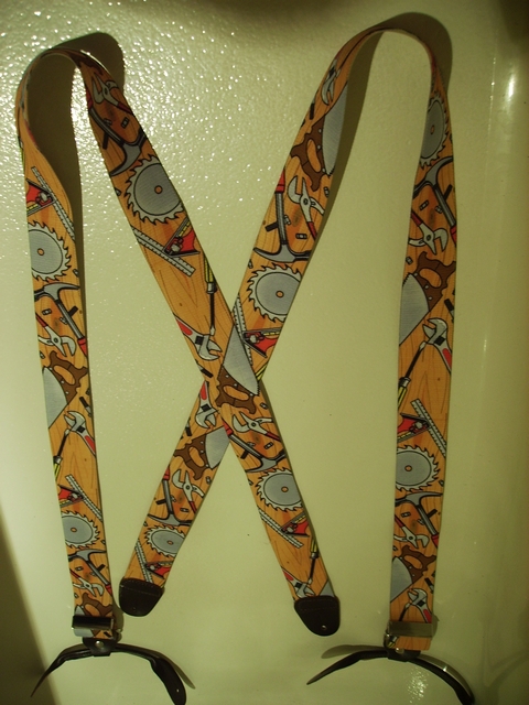 BUTTON-ON CARPENTER Suspenders 1 1/2" wide and 54" long      UB120N54CR#1
